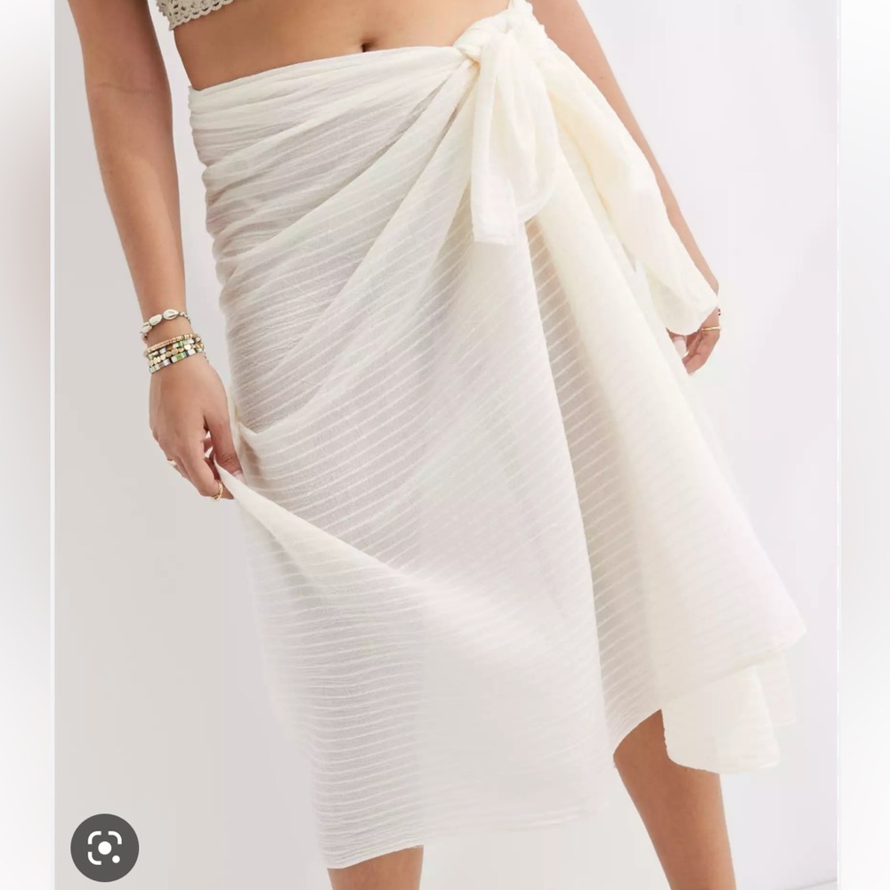 Aerie Textured Sarong- Cream- Bathing suit Coverup